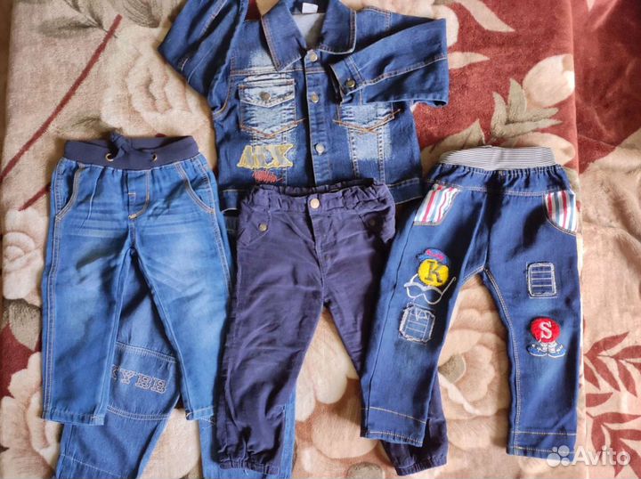Детская одежда на мальчика, джинсовые вещи, 68-92р