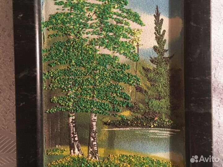 Картина из натурального камня с рамкой, бу