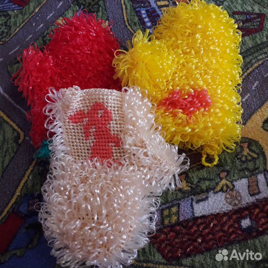 Мочалка круглая, варежка