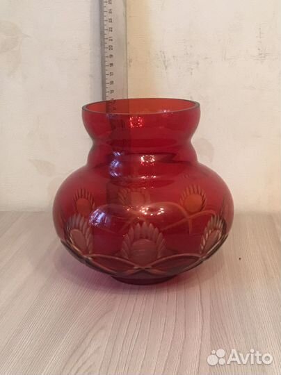 Ваза цветной хрусталь