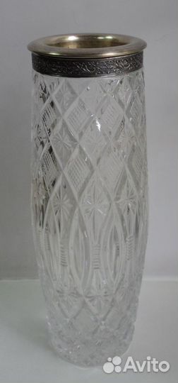 Хрустальная ваза в серебре