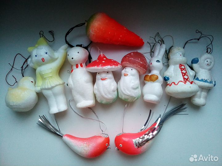 Елочные игрушки СССР (много 50-х годов)