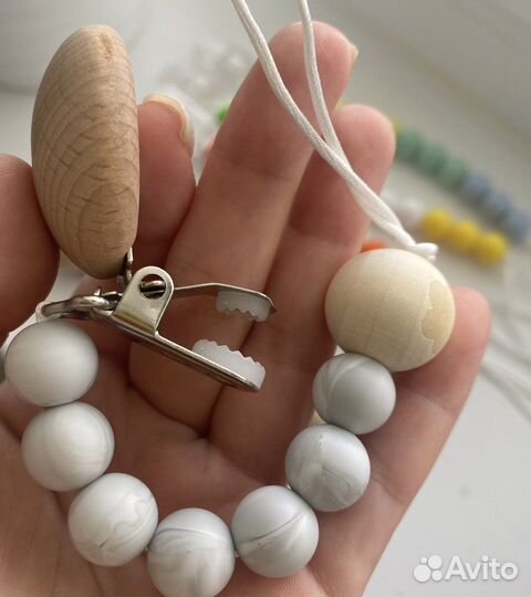 Держатель для пустышки,силиконовые бусы для соски