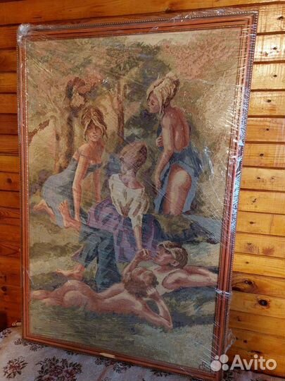 Картина (гобелен) в багетной раме. Италия