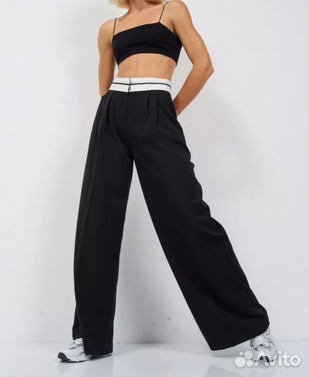 Брюки палаццо женские 42 44 новые черные