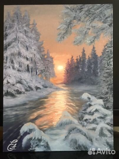 Картина маслом на холсте пейзаж