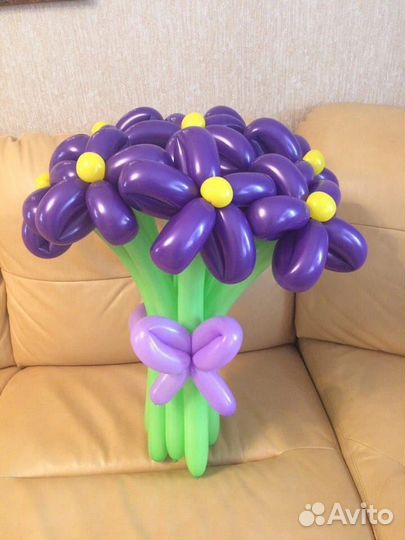 Цветы из шариков (шдм) букет из шаров, ромашки
