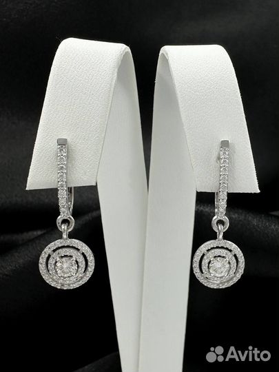 Золотые серьги с бриллиантами 585 / 3.49 гр