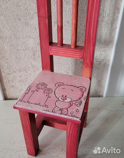 Стульчик для кукол, аксессуар для кукол, дерево