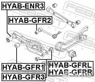 Сайлентблок заднего нижнего рычага hyabgfr3 Febest