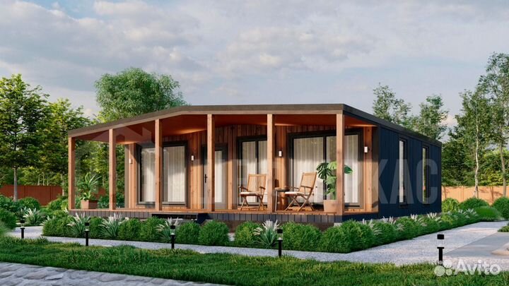 Модульный дом с террасой
