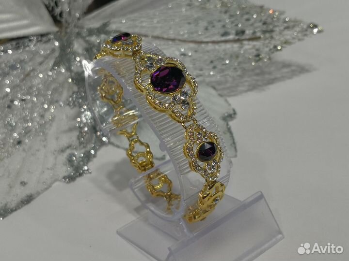 Браслет на руку женский бижутерия со стразами