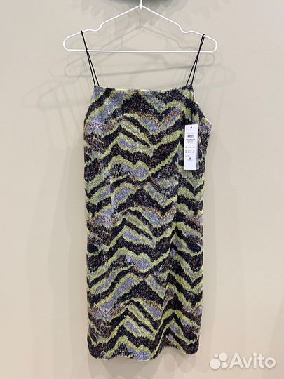 Платье мини блестящее