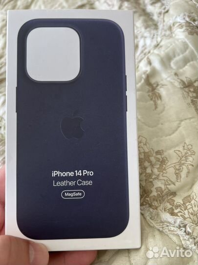 Чехол на iPhone 14 pro кожаный leather case