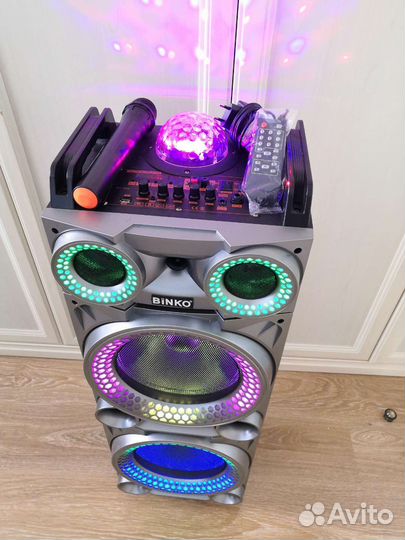 Блютуз колонка с дискошаром огромная мдф новая