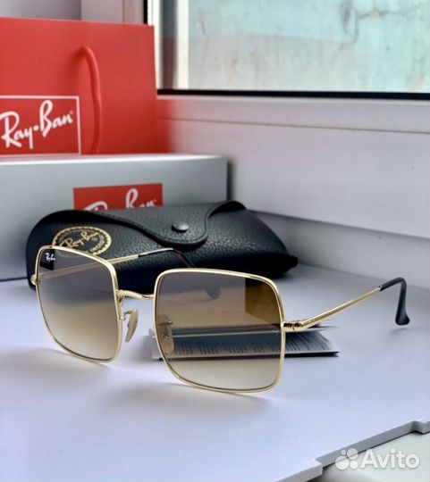 Очки ray ban square коричневые