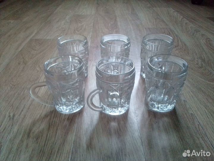 Стаканы хрустальные с ручкой