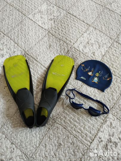 Ласты, очки, шапочка