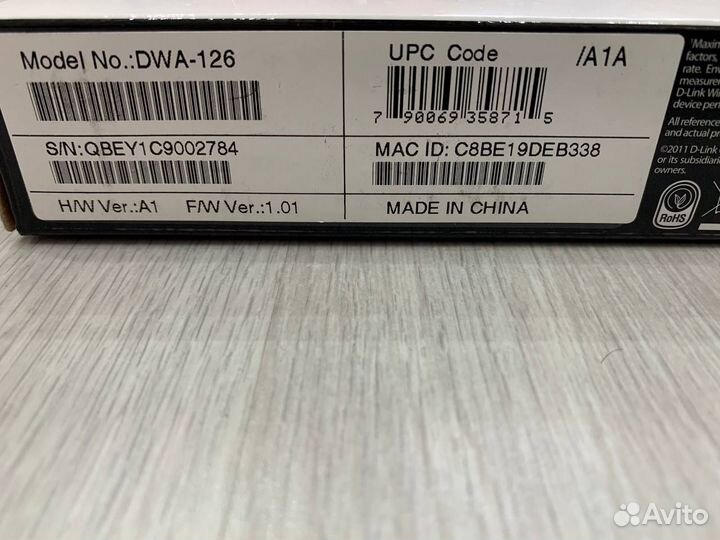 Сетевой адаптер Wi-Fi D-Link DWA-126 USB