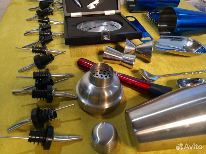 Барный набор шейкер джиггер мадлер ложки