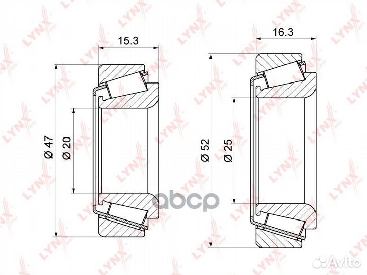 Подшипник ступицы, комплект WB-1243 lynxauto