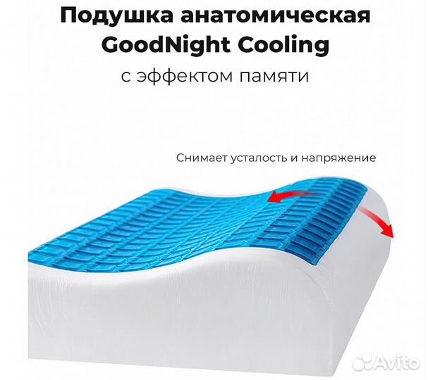 Подушка анатомическая GoodNight Cooling c эффектом