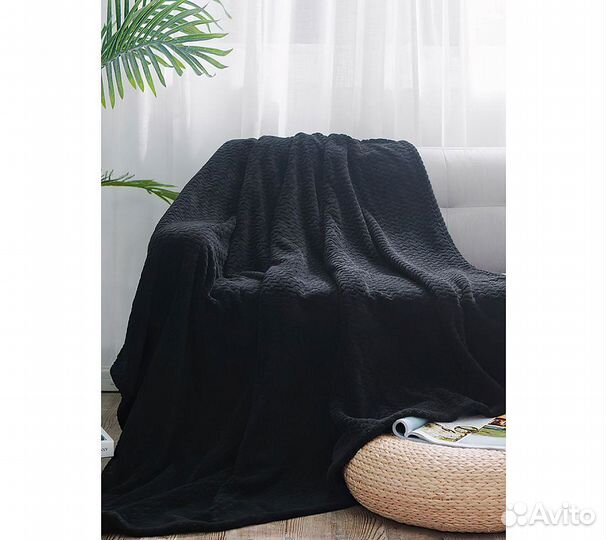 Плед GoodNight Велсофт 180х200, черный