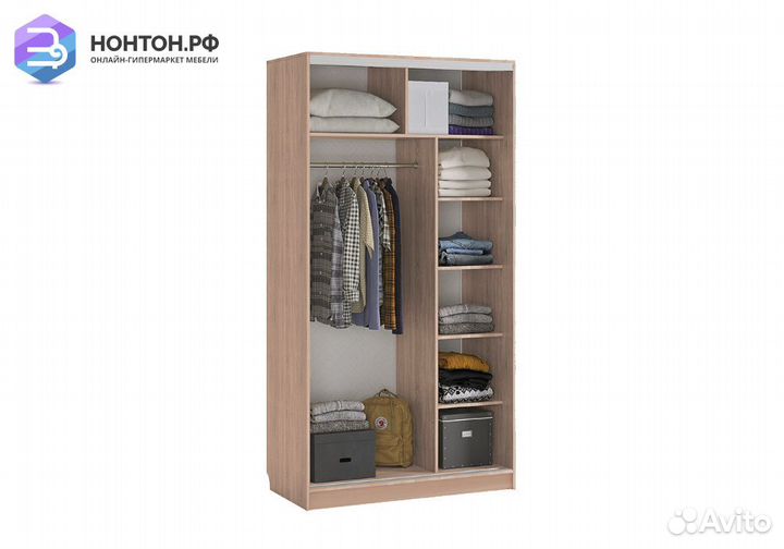 Шкаф-купе Рио 4-600 волны 1 дуб млечный