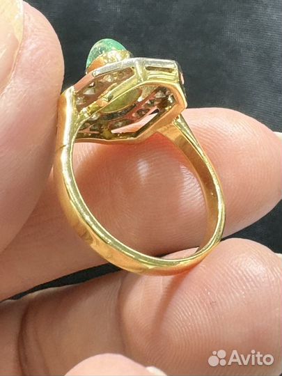 Золотое кольцо с изумрудом СССР дж