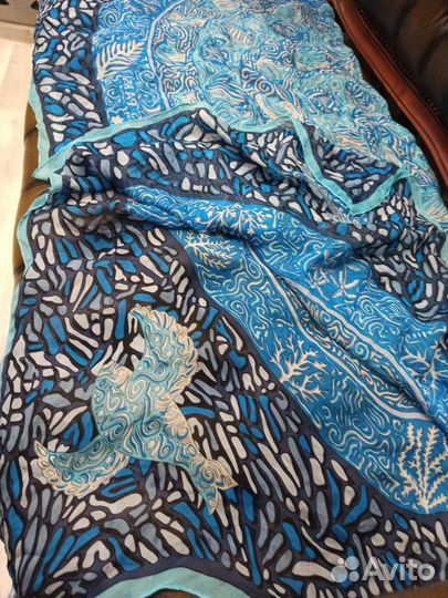 Шелковый платок шаль hermes 140см франция