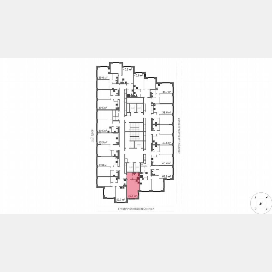 Квартира-студия, 30,3 м², 11/43 эт.