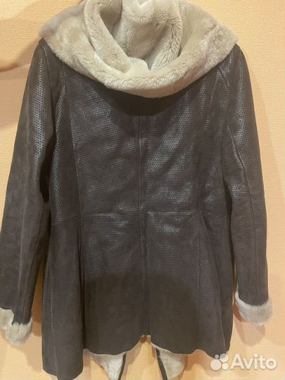 Дубленка женская новая с капюшоном 46, 48