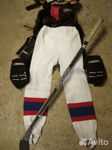 Штаны хоккейные и клюшка детские