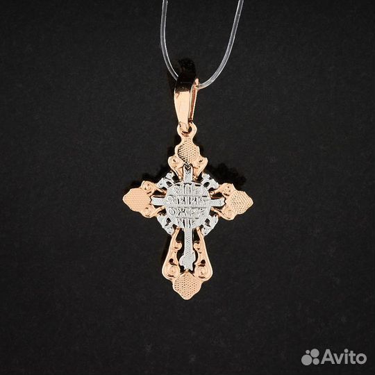 Крест из комбинированного золота