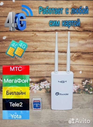 4G роутер с сим картой любого оператора