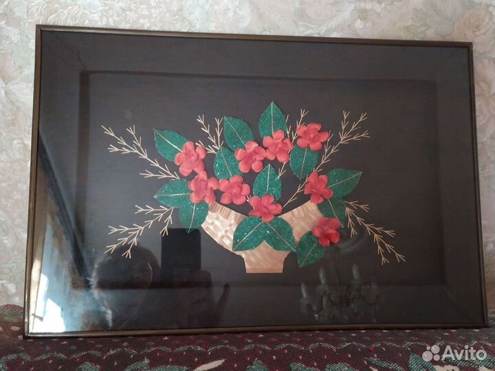 Картина-пано. Корзина с цветами