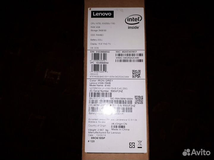 Ноутбук Lenovo V330-15IKB