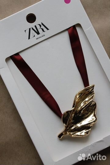 Колье ожерелье zara лист