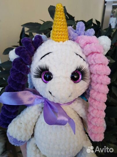 Единорожка. Игрушка вязаная. Ручная работа