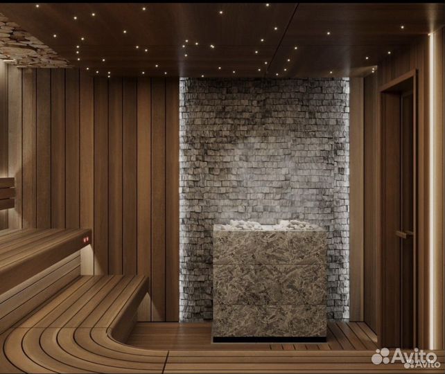 3D визуализация интерьера проект бани сауны