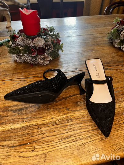 Мюли туфли новые стразы блестящие