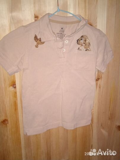 Новое поло 122-128 с вышивкой