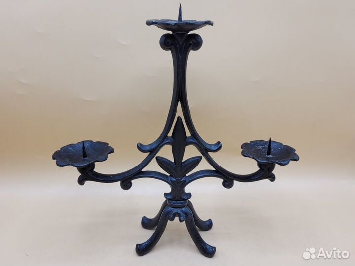 Подсвечник на 3 свечи ажурный Касли Куса 27*27 см