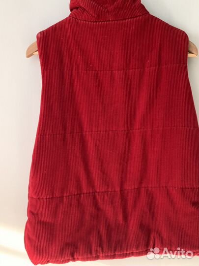 Жилетка красная вельвет клетка на молнии 44-46