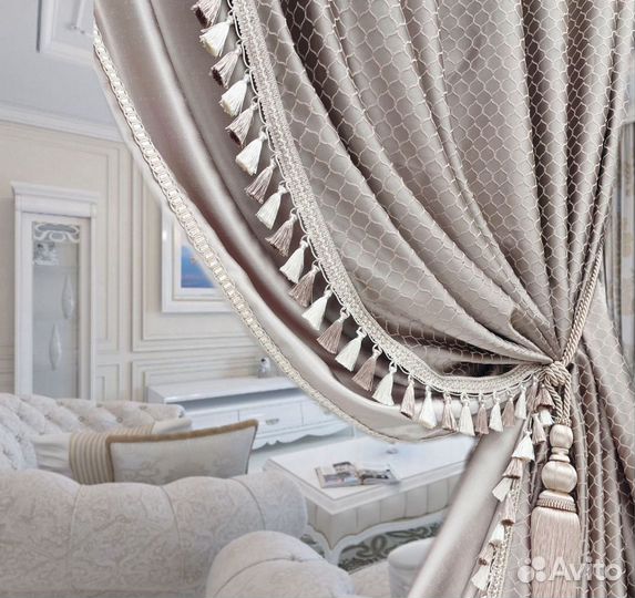 Шторы Нежный Кофе (французская сеточка)