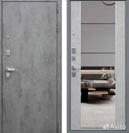 Дверь входная Бетон тёмный металлическая