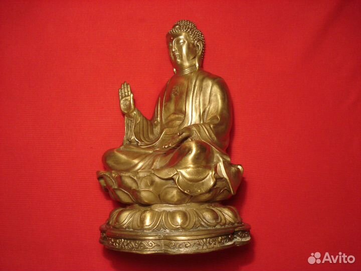 Бюст Будды бронзы 29см Буддизм Индия Большой