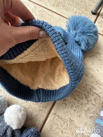 Шапки вязаные для мальчика 46-48