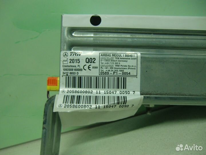 Подушка безопасности Mercedes W205 C klasse