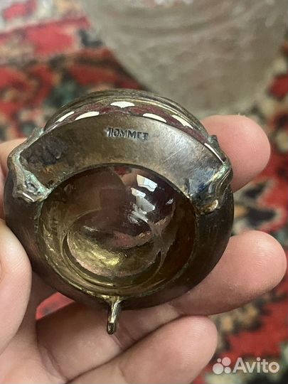 Серебряная солонка с ложечкой